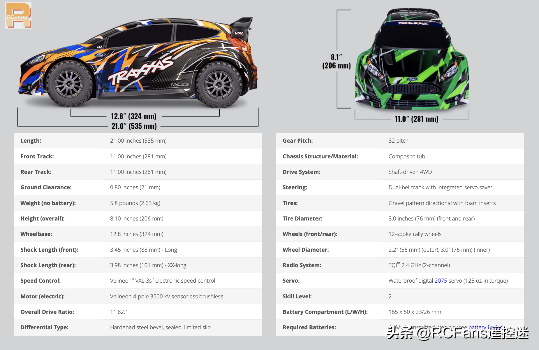 Traxxas Ford Fiesta ST Rally VXL 拉力遥控车